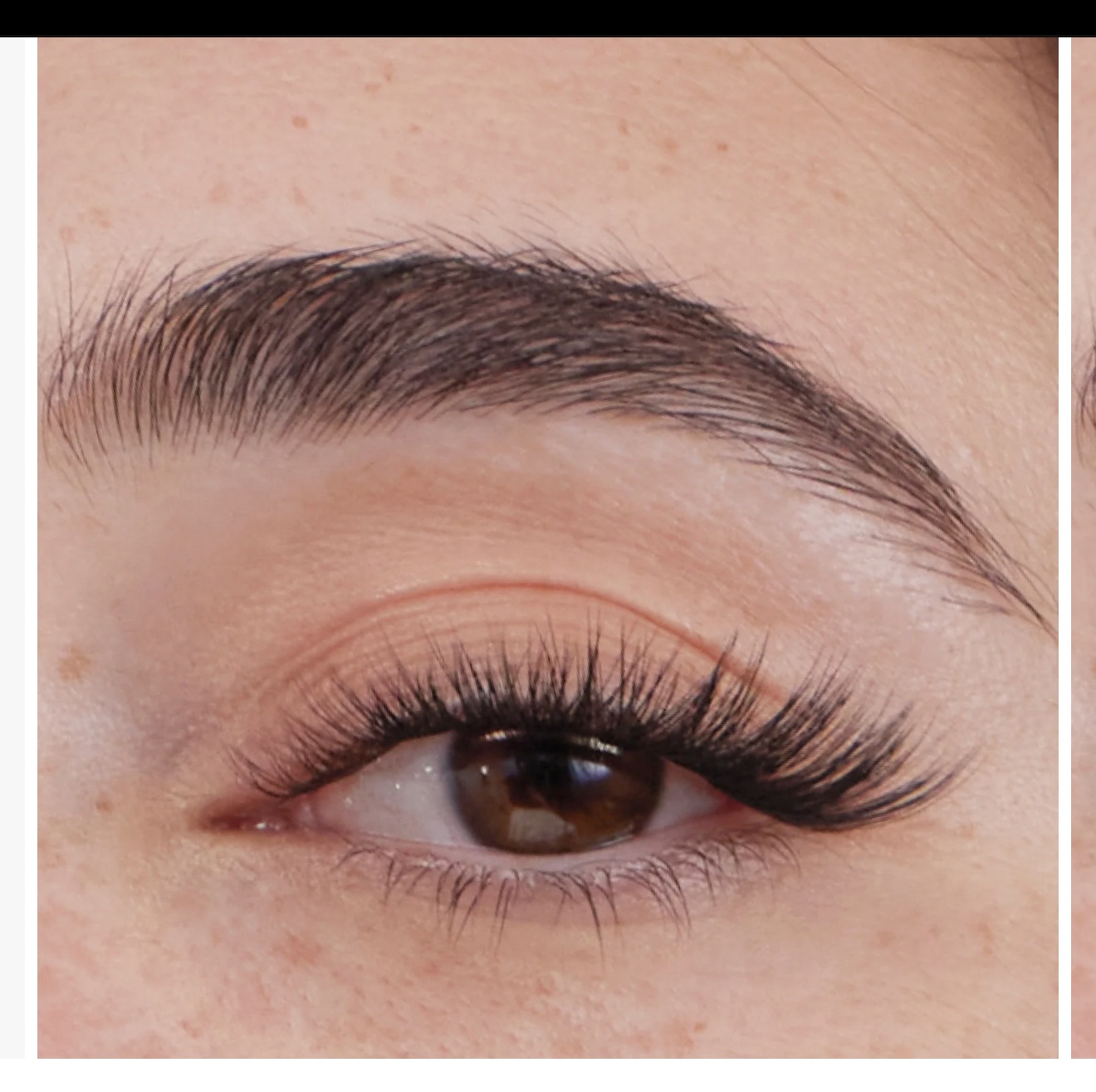 Full, uncropped view of custom lash extensions